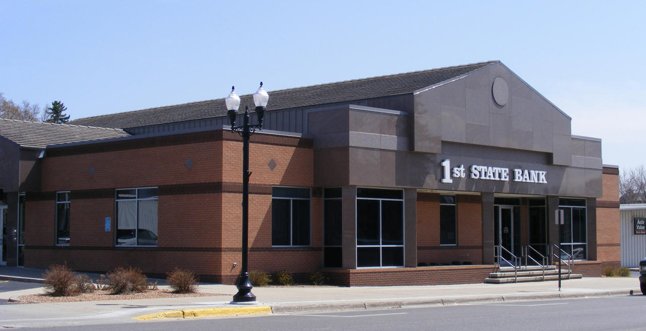First State Bank of Sauk Centre building front entrance view